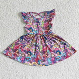 Promotional Cartoon Princess Girls Flutter Sleeve Dress