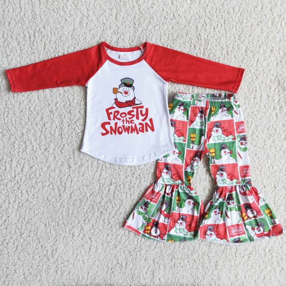 Promotional Snowman Red Girls Christmas Outfits