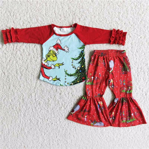 Promotional Cartoon Red Girls Christmas Outfits