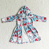 HoHo Santa Blue Hoodie Girls Christmas Dress