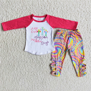 Cross Tie Dye Legging Girls Easter Outfits