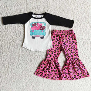 Pink Love Truck Girls Valentines Outfits