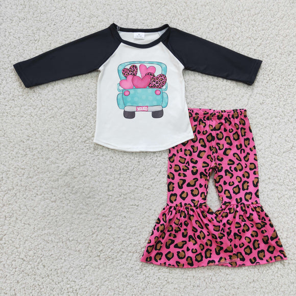 XOXO Truck Love Leopard Print Girls Valentine Outfits