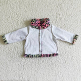 Leopard Print Tie Dye Kids Pullover Plush Coat