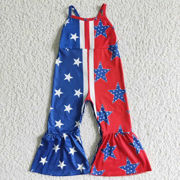 Staes Stripes Girls 4th of July Jumpsuit