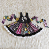 Cartoon Patchwork Black Girls Halloween Dress