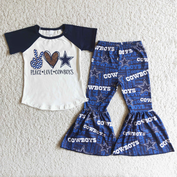 Team Cowboys Girls Short Sleeve+Trousers Sets