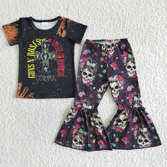 Rose Skull Black Girls Halloween Outfits