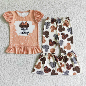 Cartoon Wild Pumpkin Girls Short Sleeve+Trousers Sets