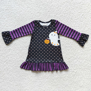 Promotional Ghost Purple Black Girls Halloween Dress