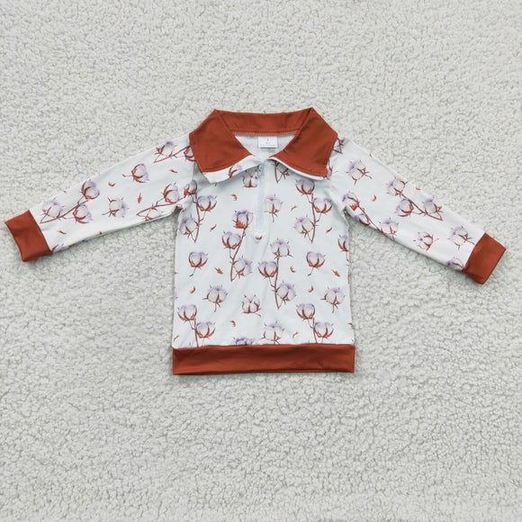 Promotional Cotton Brown Polo Boys Long Sleeve Top