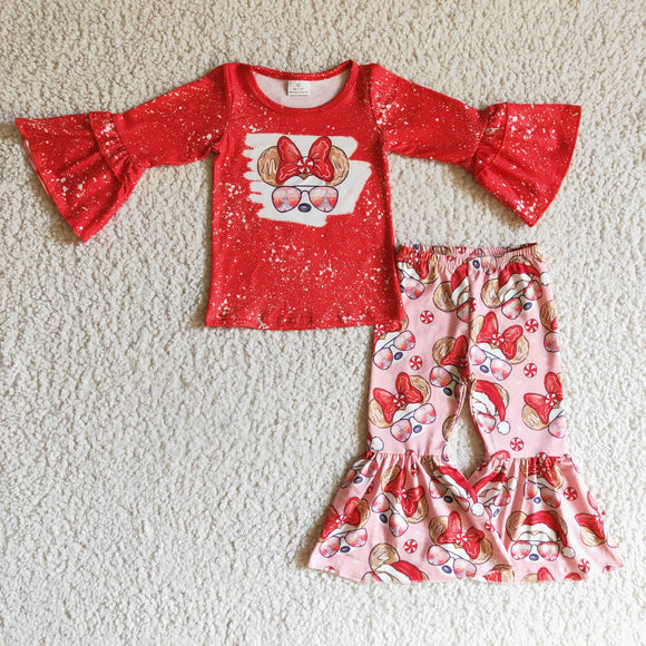 Promotional Cartoon Castle Cookies Red Girls Christmas Outfits
