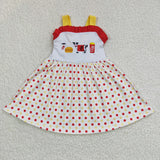 Cow Snack Food Dots Girls Sleeveless Dress