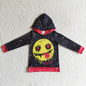 Scary Moon Black Kids Hoodie Halloween Top