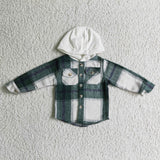 Green Plaid White Hoodie Boys Hoodie Top