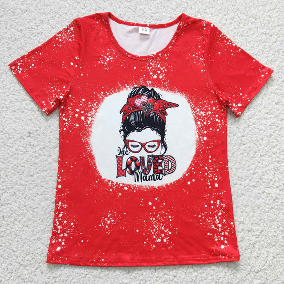 One Loved Mama Red Adults Valentine Top