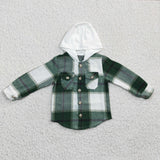 Light Green Plaid White Hoodie Boys Hoodie Top