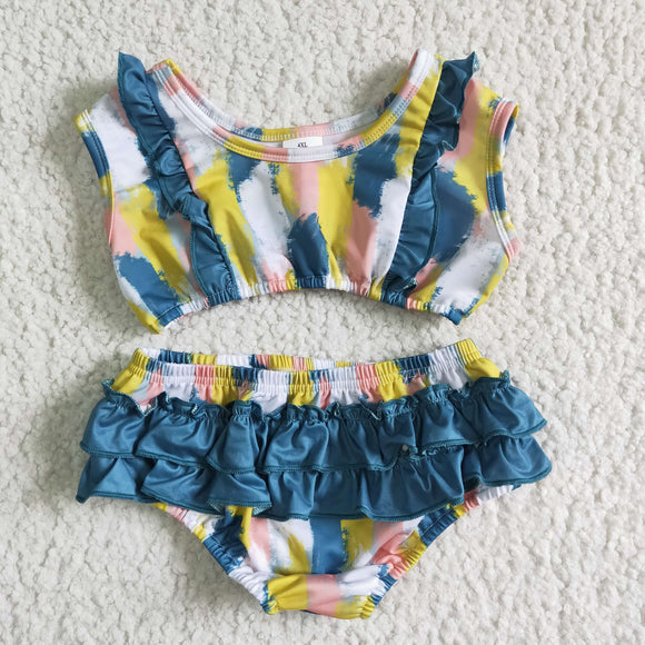Yellow Green Pink Girls Swimsuits