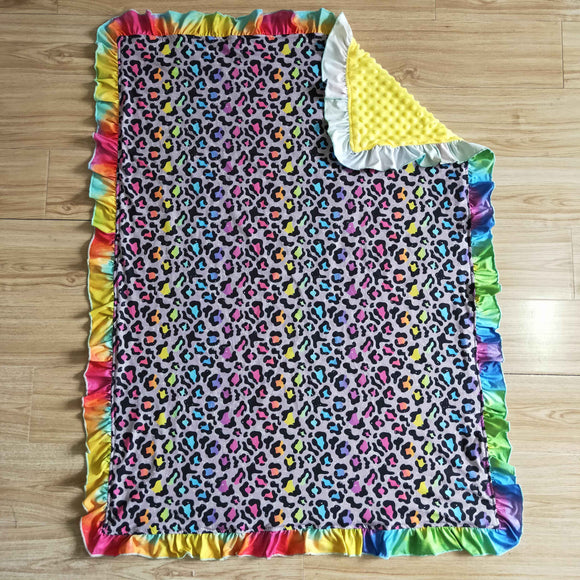 Leopard Print Colorful Ruffles Baby Blankets