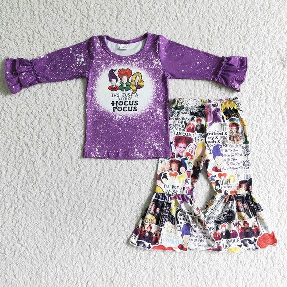 Promotional Cartoon Purple Bunch Letters Girls Halloween Outfits