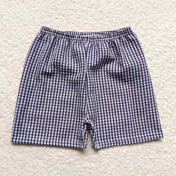 Navy Plaid Boys Shorts