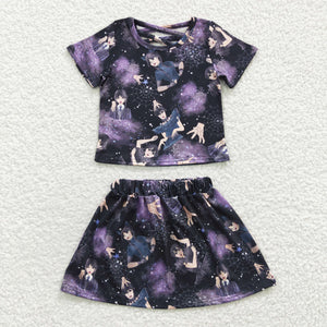 Wednesday Black Girls Skirt Sets