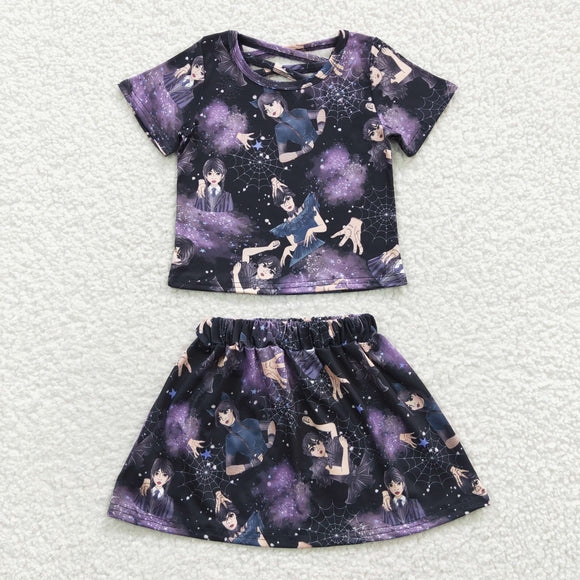 Wednesday Black Girls Skirt Sets