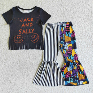 Patchwork Tassels Stripe Black Girls Halloween Outfits