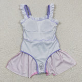Cartoon Princess Purple Pink Girls Swimsuits