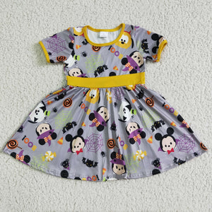 Cartoon Boo Yellow Girls Halloween Dress