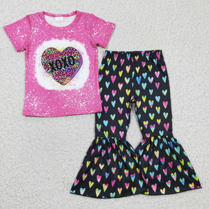XOXO Leopard Print Colorful Love Hot Pink Girls Valentine Outfits