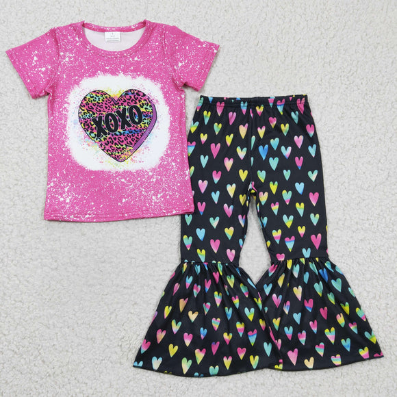 XOXO Leopard Print Colorful Love Hot Pink Girls Valentine Outfits
