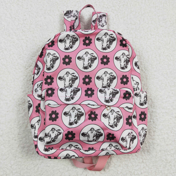 Floral Cow Pink Backpack