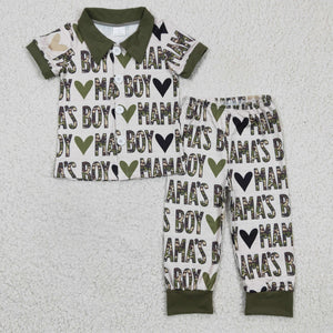 Mama's Boy Camo Boys Valentine Pajamas