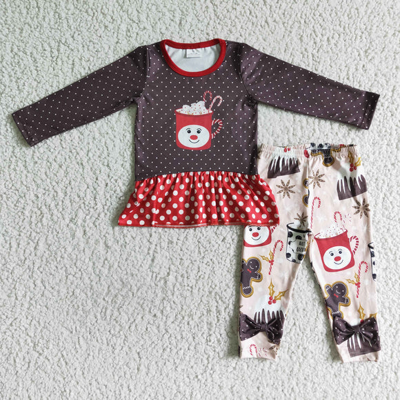 Cup Polka Dots Girls Christmas Outfits