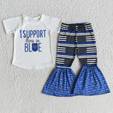 Promotional I support those in blue Girls 4th of July Outfits