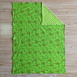 Cartoon Smile Green Christmas Blankets