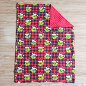 Cartoon Red Plaid Christmas Blankets