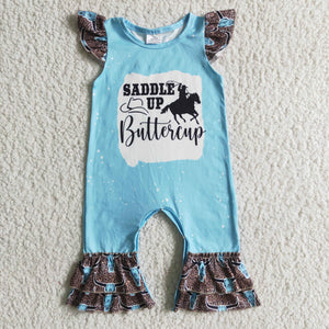 Promotional Blue Saddle Up Buttercup Rodeo Summer Romper