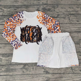 Adults Witch Mama Letters Leopard Print Orange White Halloween Outfits