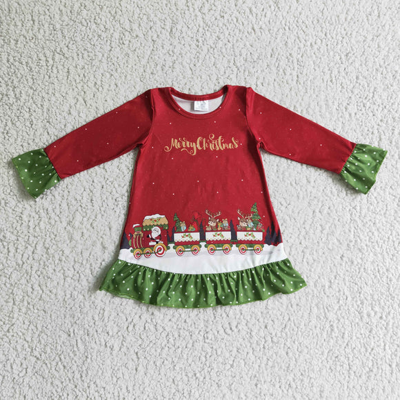 Merry Christmas Letters Red Girls Christmas Dress