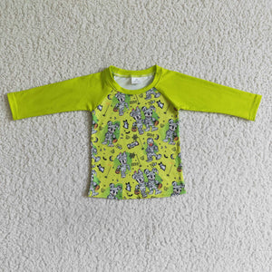 Cartoon Green Halloween Top