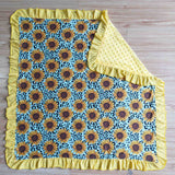 Sunflowers Leopard Print Yellow Blankets