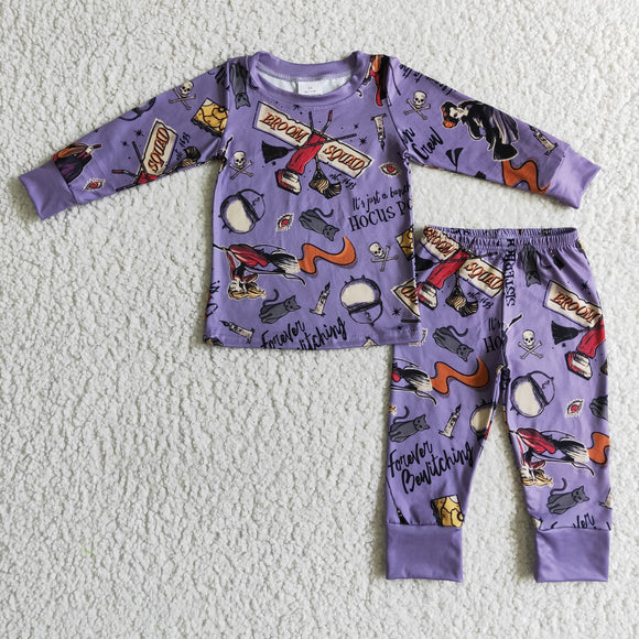 Promotional Cartoon Purple Boys Halloween Pajamas