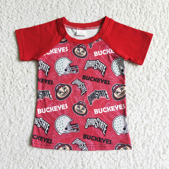 OHIO State Team Red Boys Short Sleeve Top