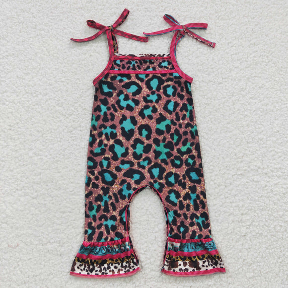 Leopard Print Hot Pink Girls Summer Romper