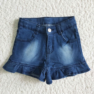 Ruffles Girls Jeans Denim Shorts
