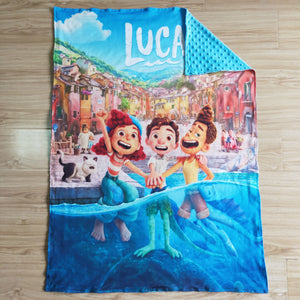 Cartoon Characters Blue Blankets