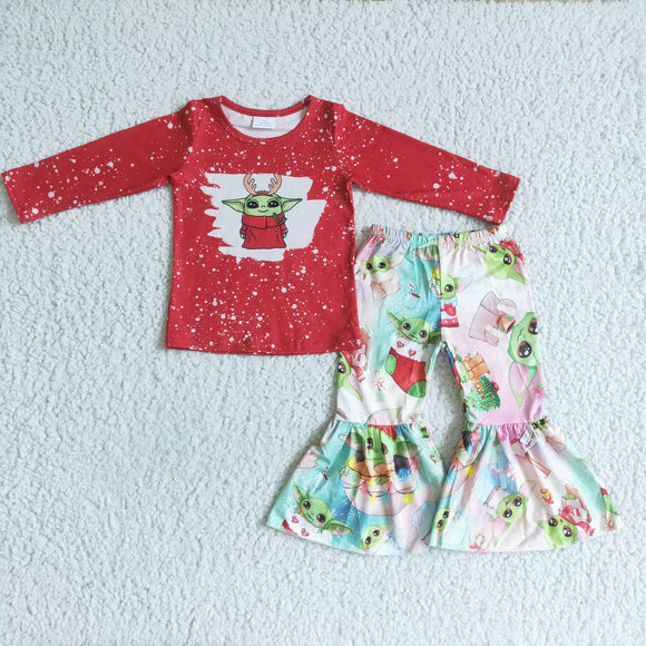 Promotional Cartoon Red Girls Christmas Outfits