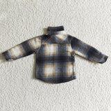 Blue Beige Plaid Shirt Boys Long Sleeve Top